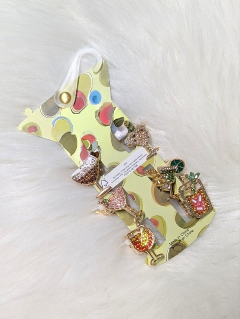 Piper K Cocktail Chic 6 Pack Hair Clip Set - Shimmer Rhinestone Design 🍸💎 - Picture 3 of 6